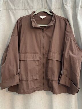 NWOT | Blu Pepper Brown Utility Zip Front Barn Jacket (Size 1XL)